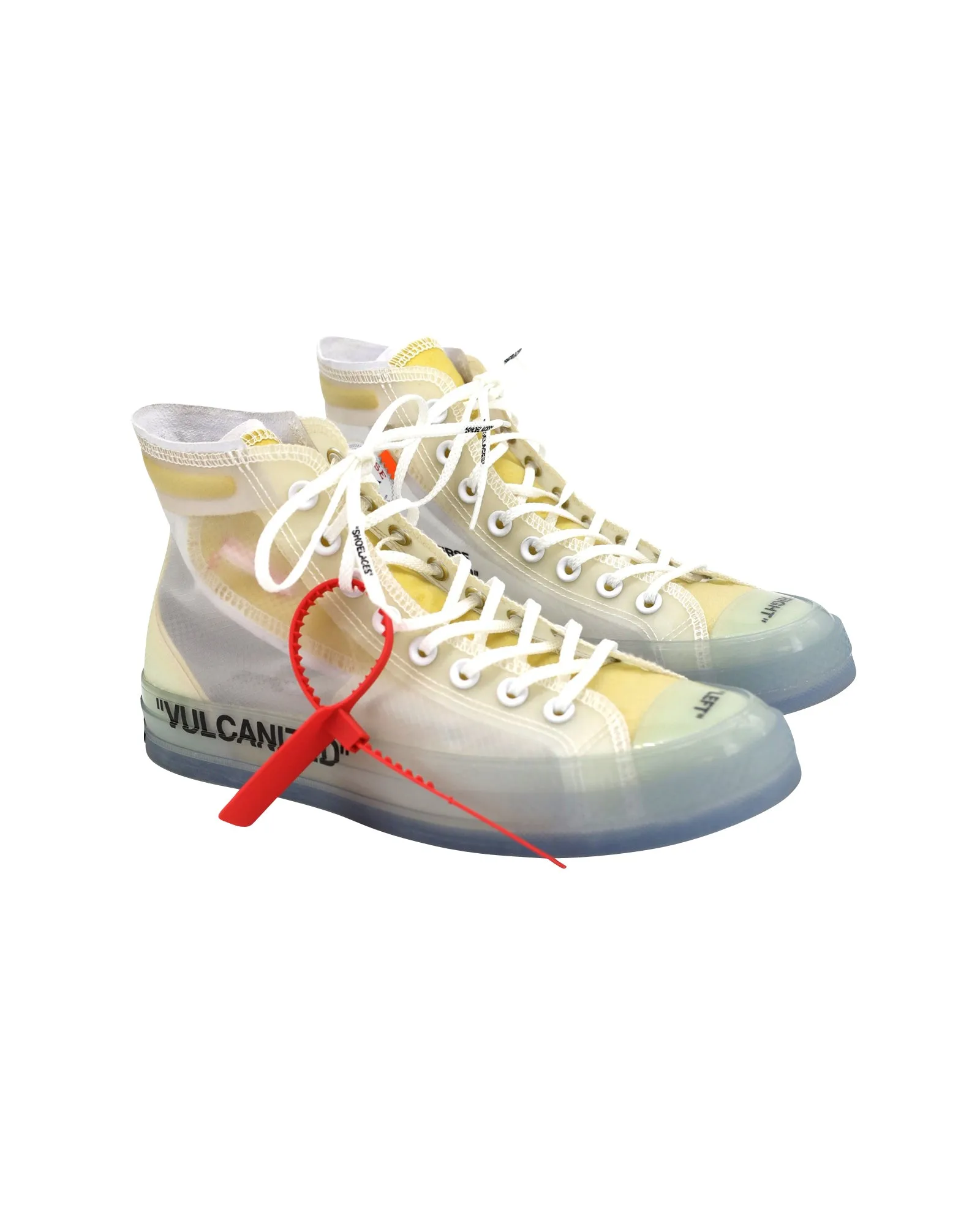 Off-White x Converse Chuck 70 "Vulcanized" High-top Sneakers in White/Clear Synthetic Textile