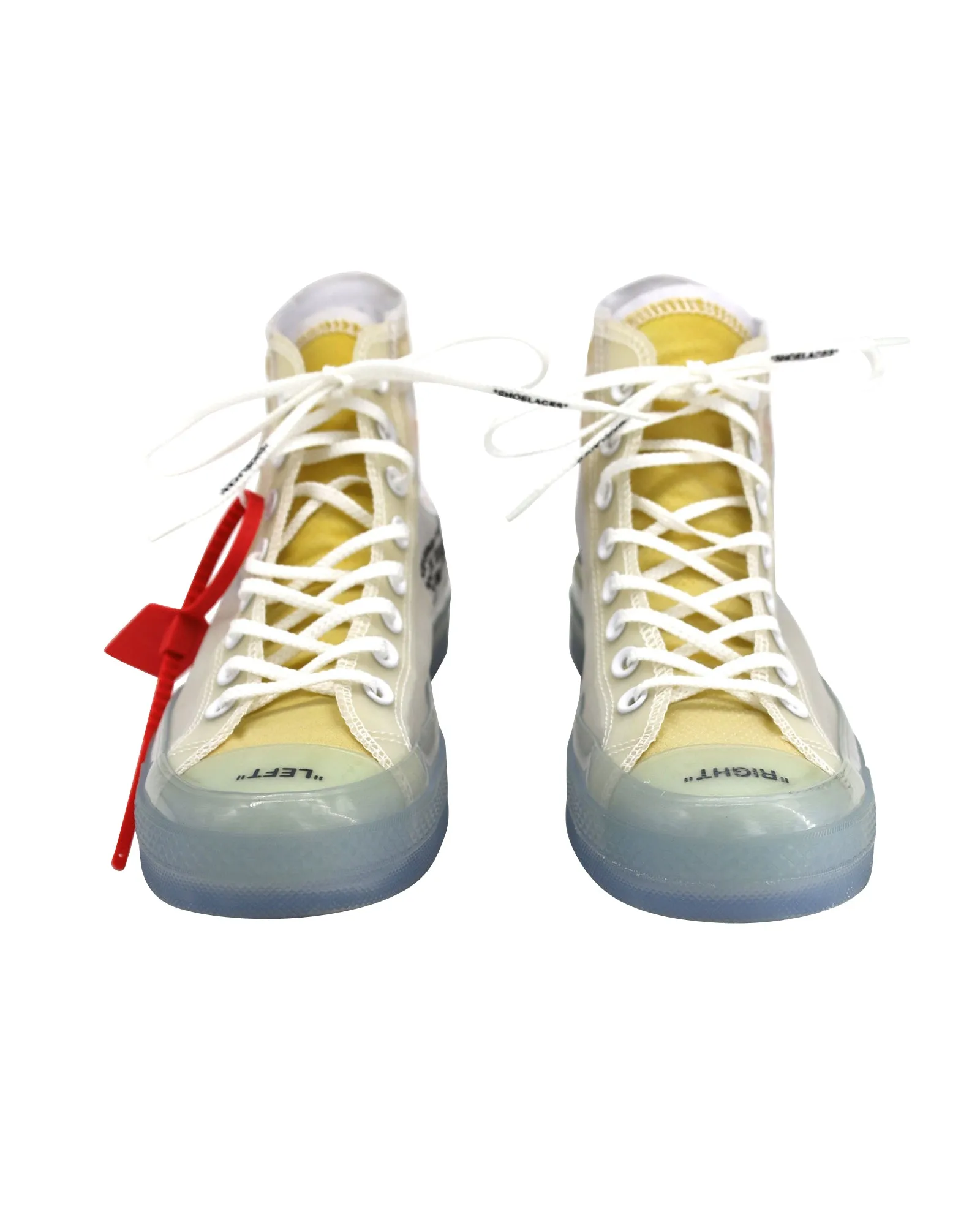 Off-White x Converse Chuck 70 "Vulcanized" High-top Sneakers in White/Clear Synthetic Textile
