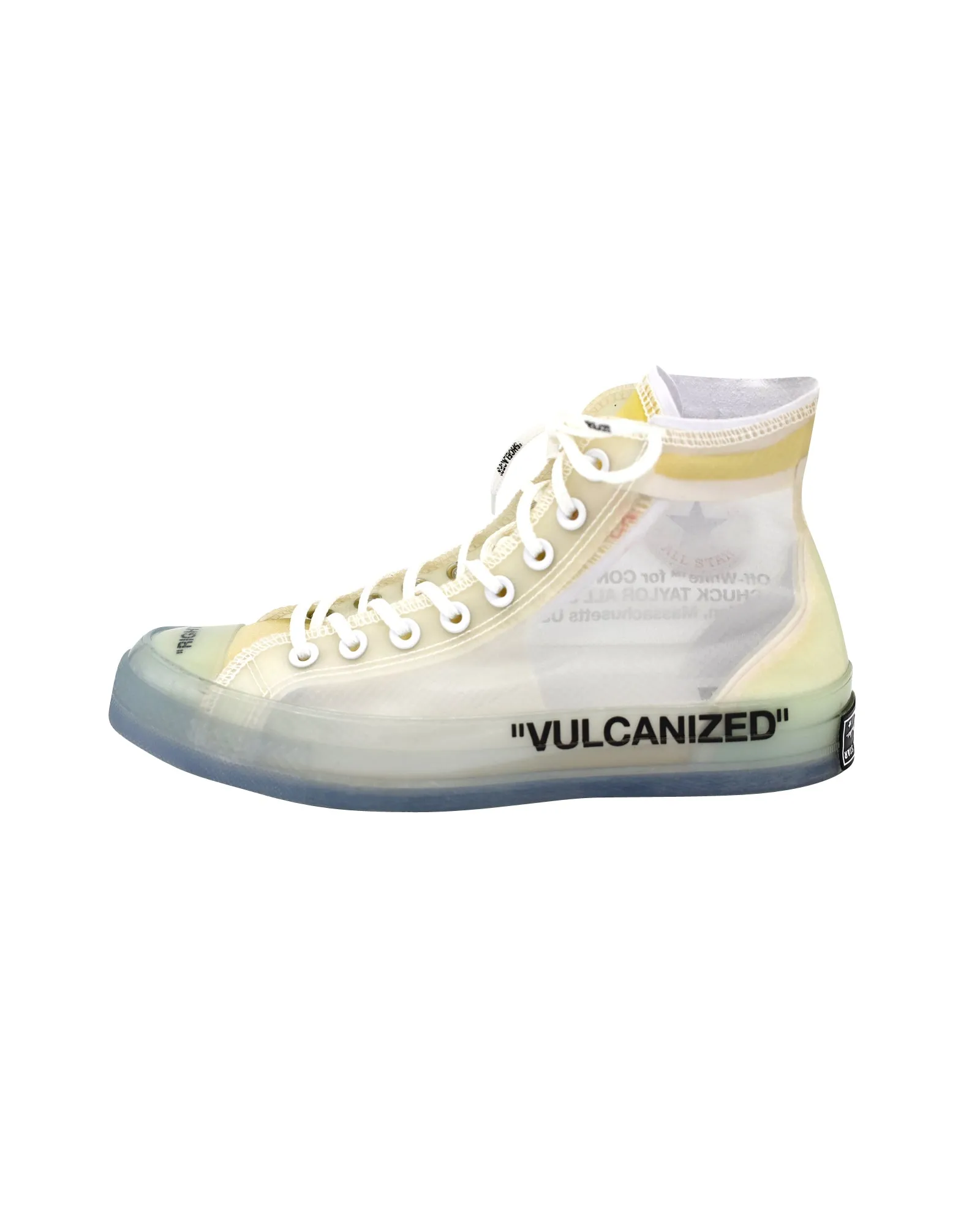 Off-White x Converse Chuck 70 "Vulcanized" High-top Sneakers in White/Clear Synthetic Textile