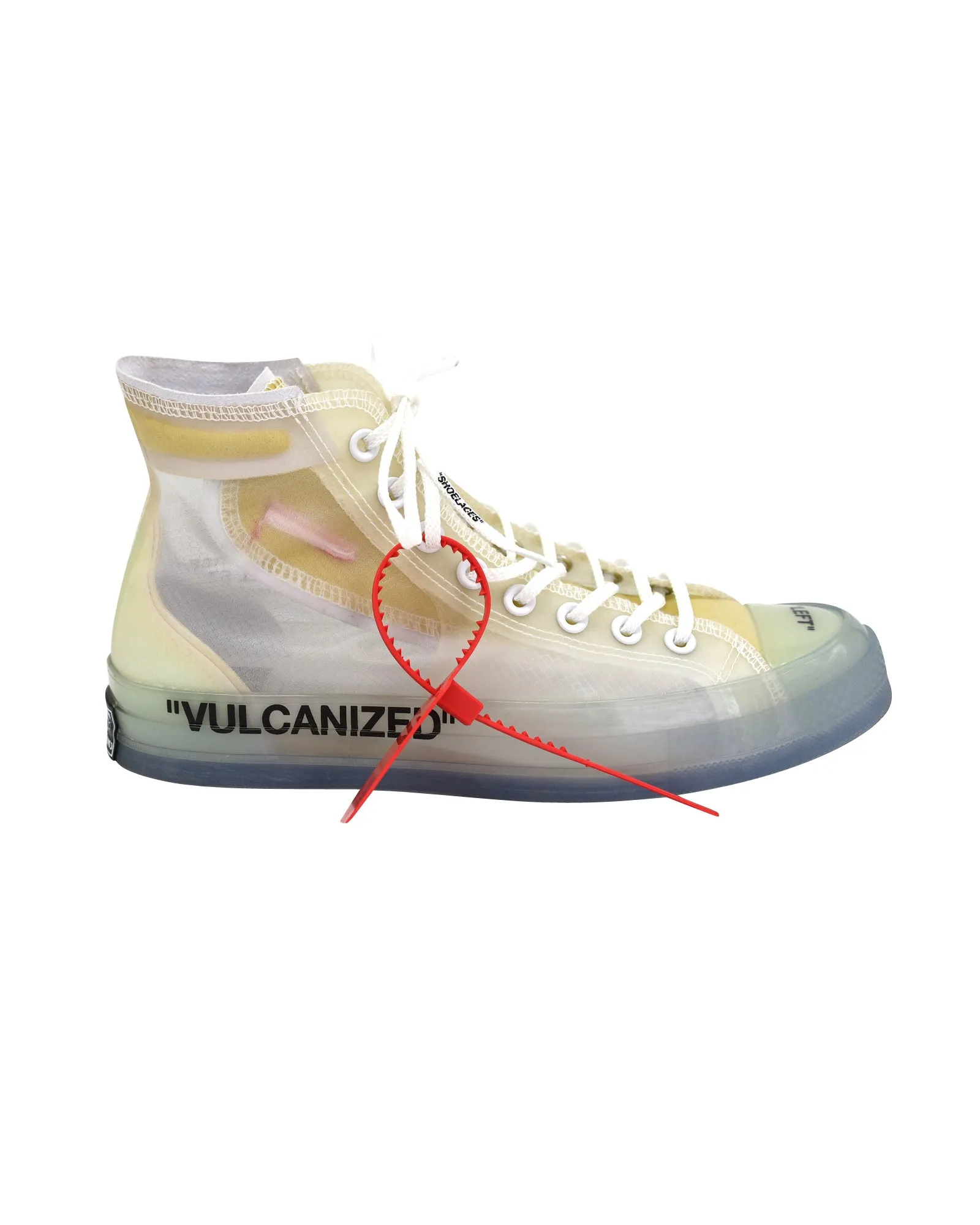 Off-White x Converse Chuck 70 "Vulcanized" High-top Sneakers in White/Clear Synthetic Textile