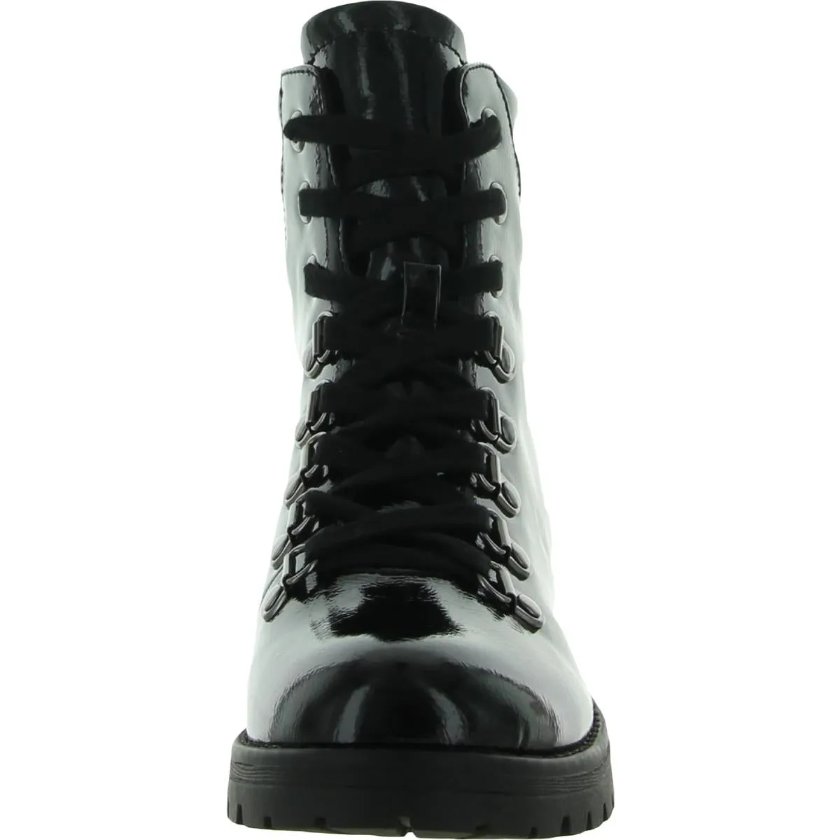 Other Side Womens Vegan Leather Ankle Combat & Lace-up Boots