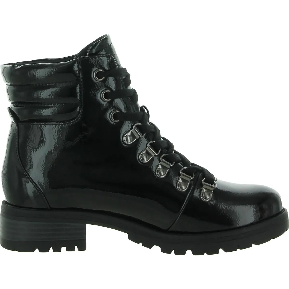 Other Side Womens Vegan Leather Ankle Combat & Lace-up Boots