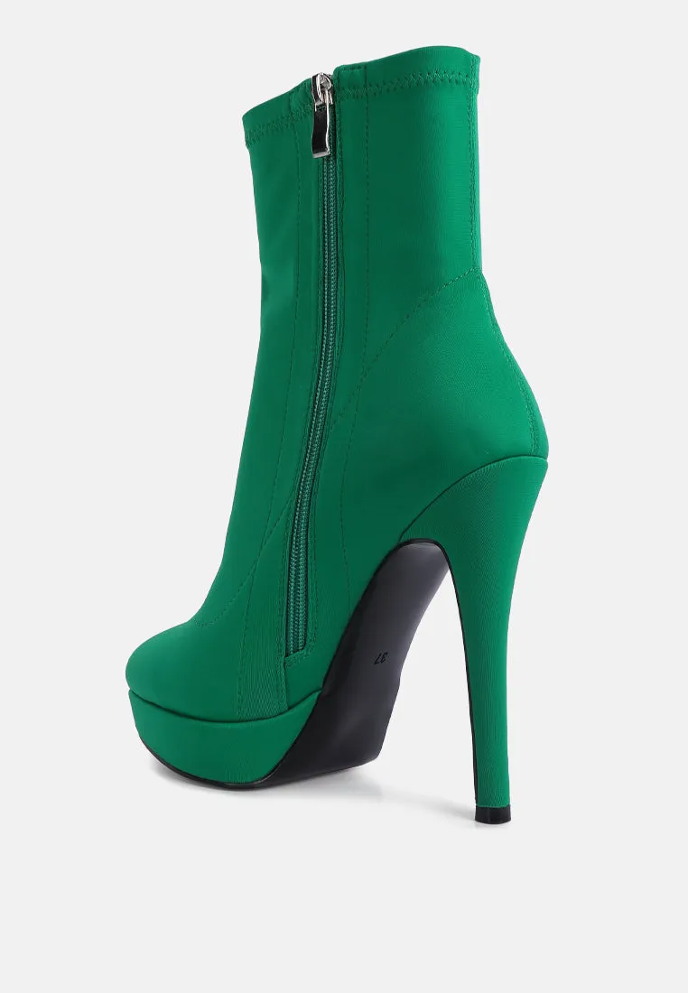 patotie lycra high heel ankle boots