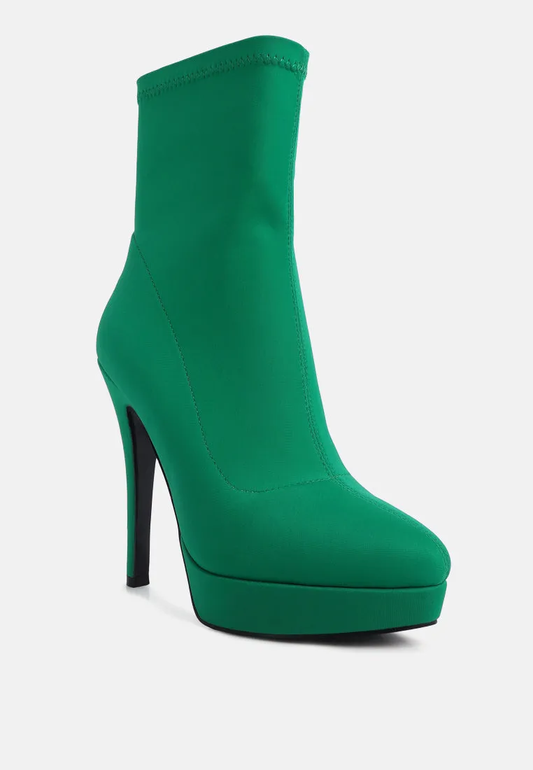 patotie lycra high heel ankle boots