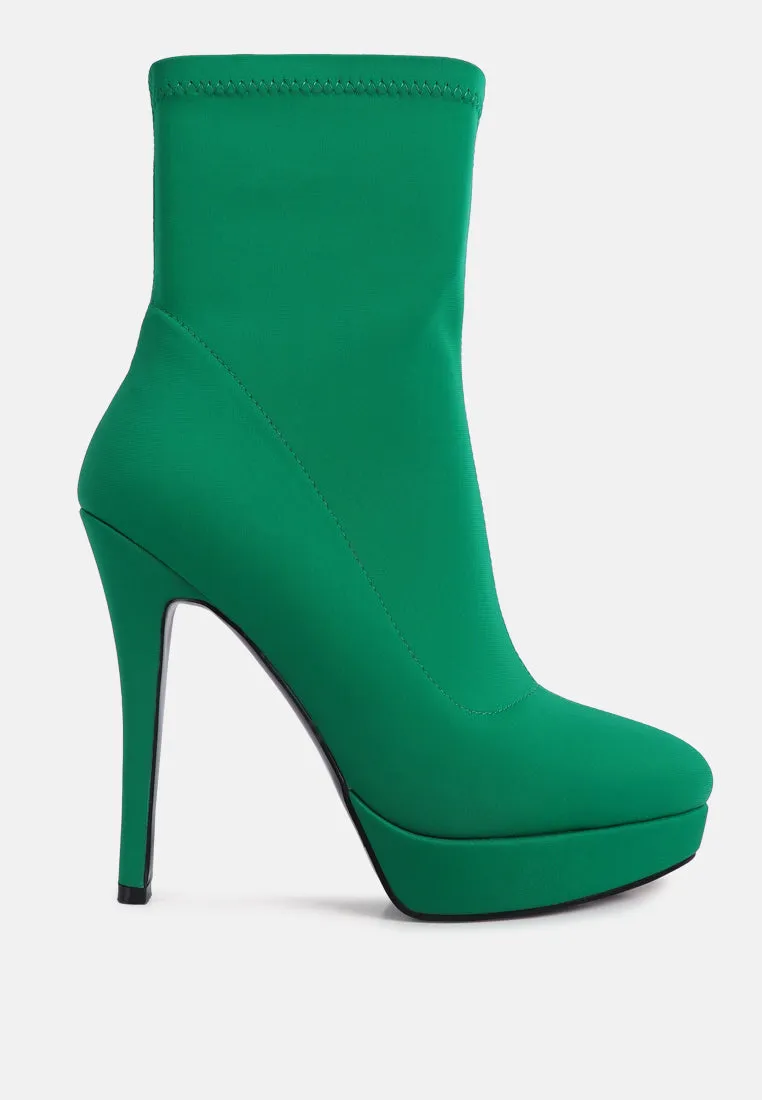 patotie lycra high heel ankle boots