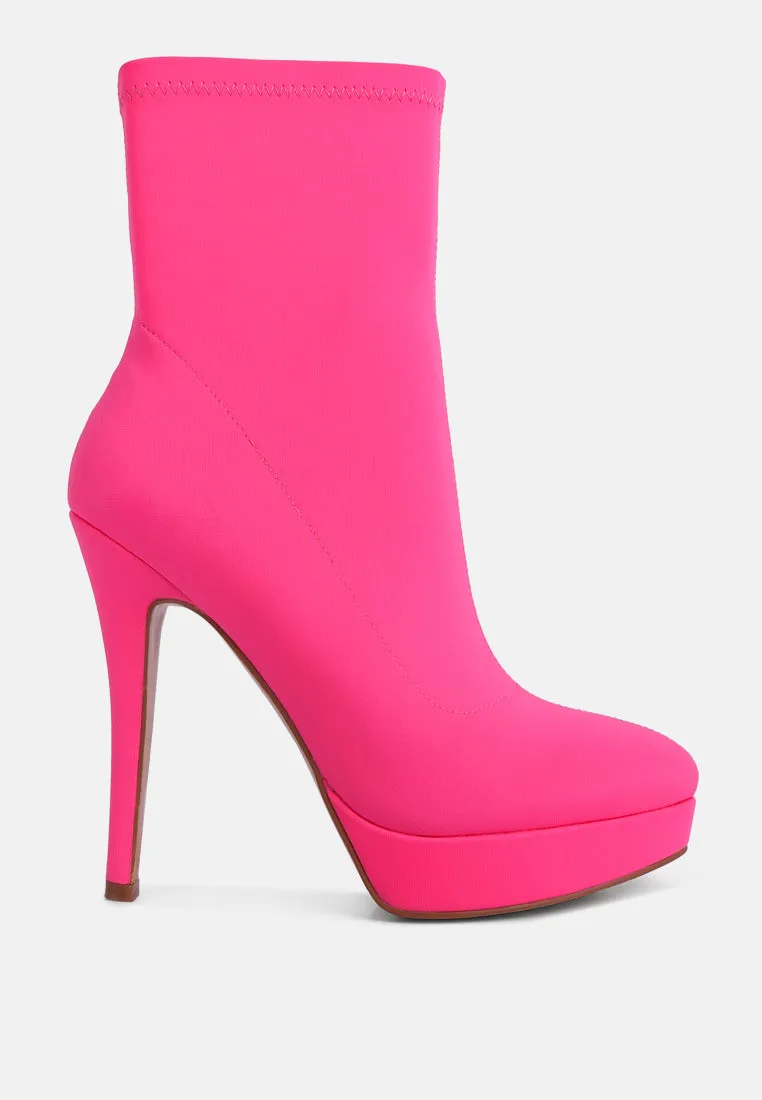 patotie lycra high heel ankle boots