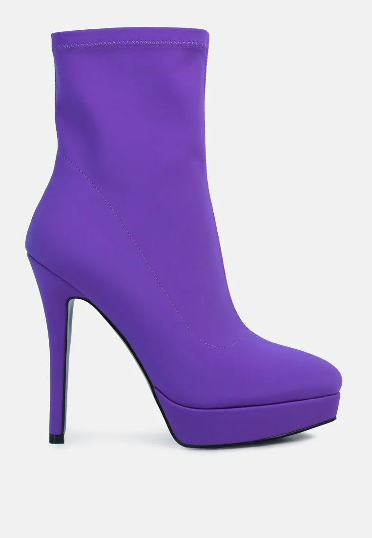 patotie lycra high heel ankle boots