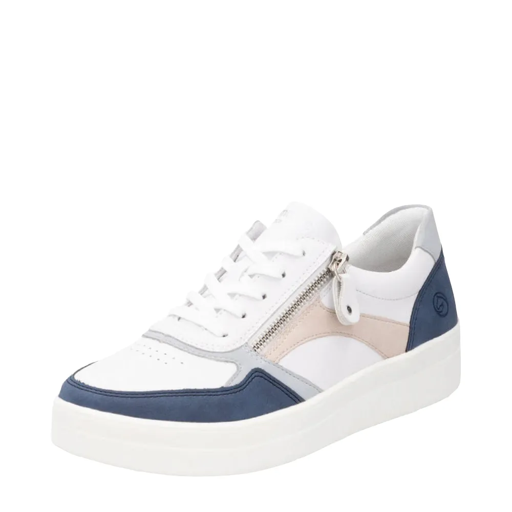 Remonte Women's Kendra 01 Sneaker in White/Jeans