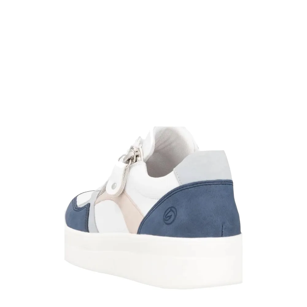 Remonte Women's Kendra 01 Sneaker in White/Jeans
