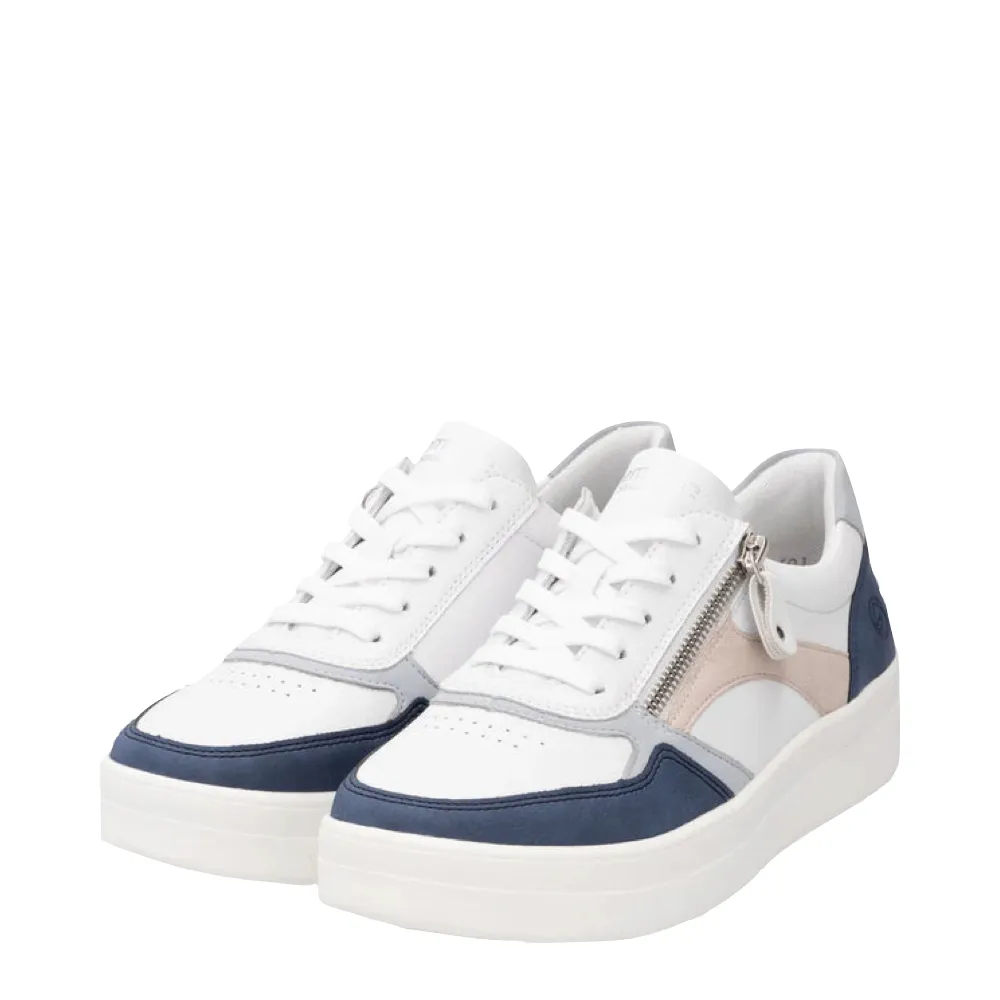 Remonte Women's Kendra 01 Sneaker in White/Jeans
