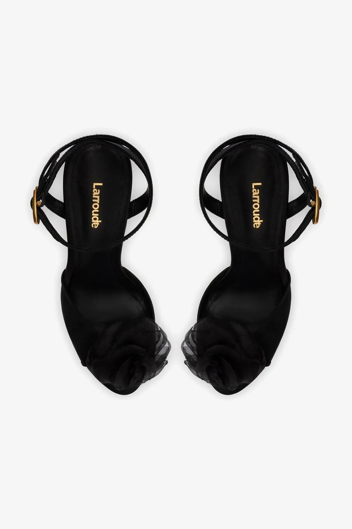 Salma Platform Sandal In Black Satin