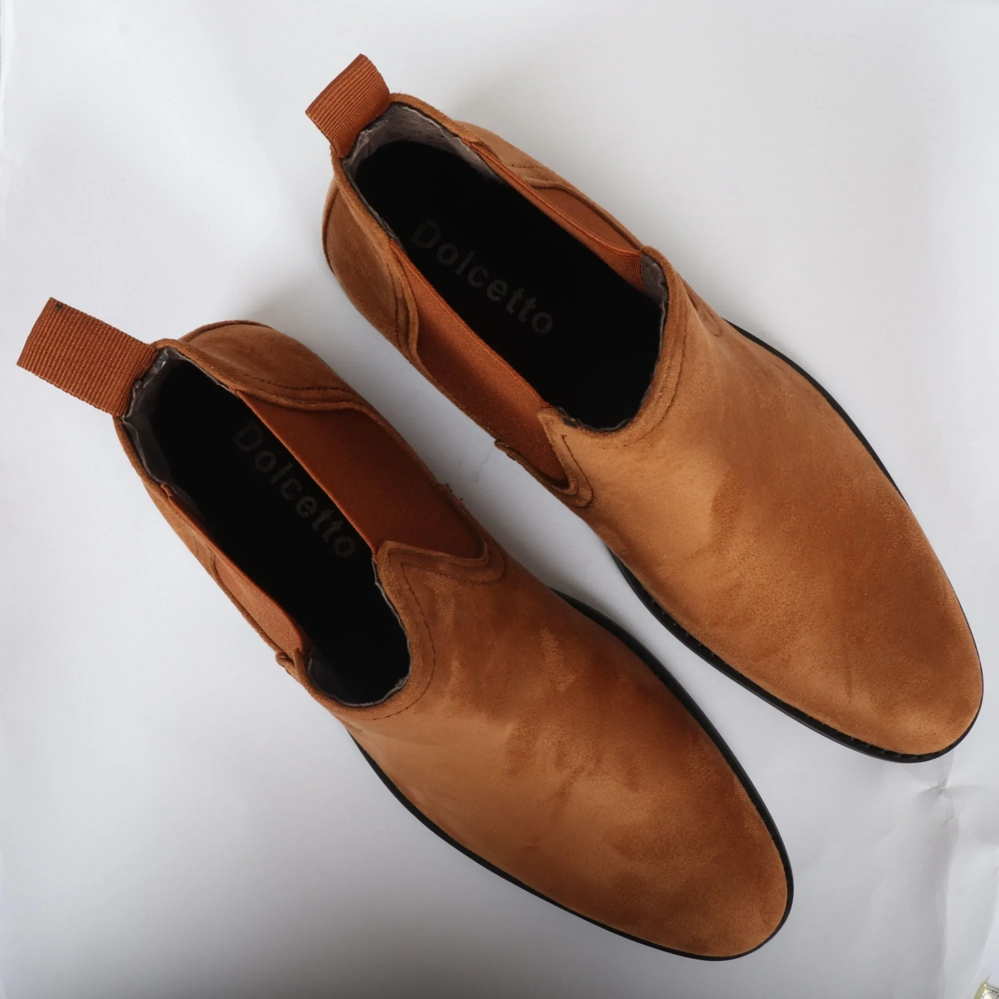 Slip On Suede Leather Lined Chelsea Ankle Shoes