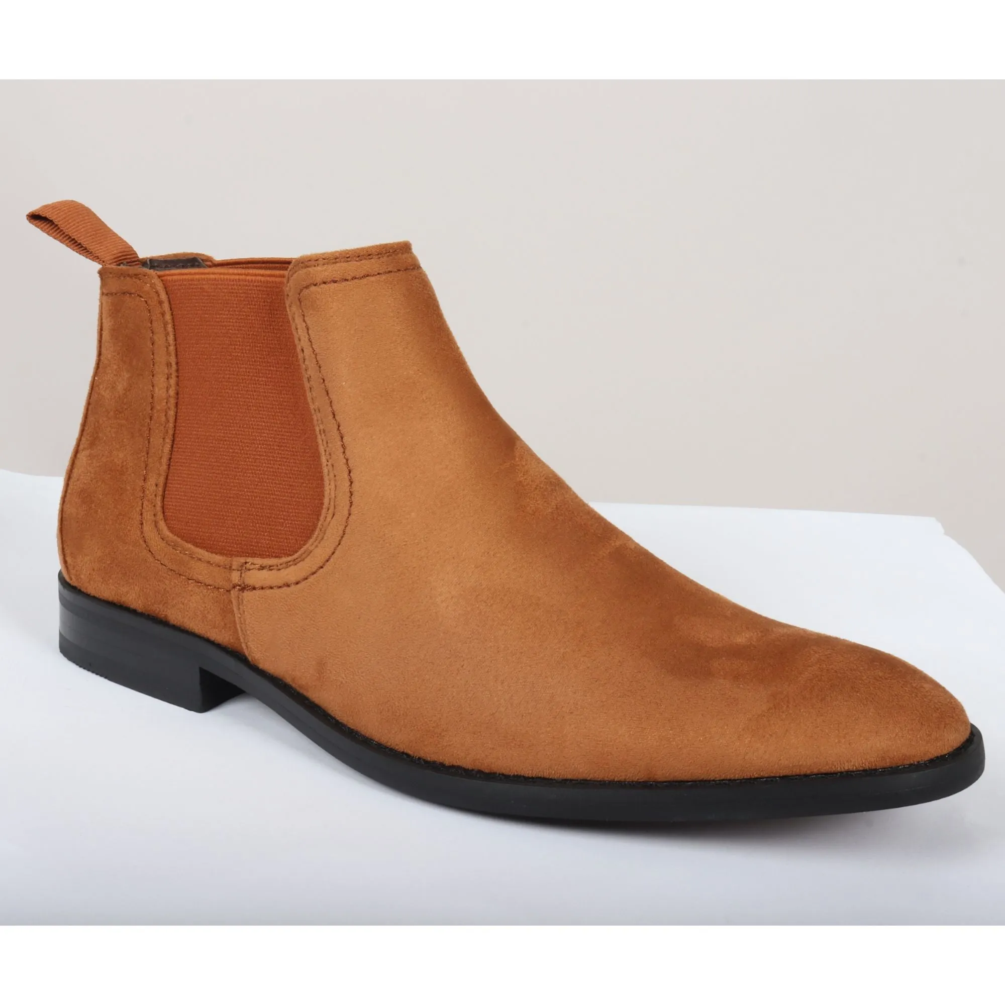 Slip On Suede Leather Lined Chelsea Ankle Shoes