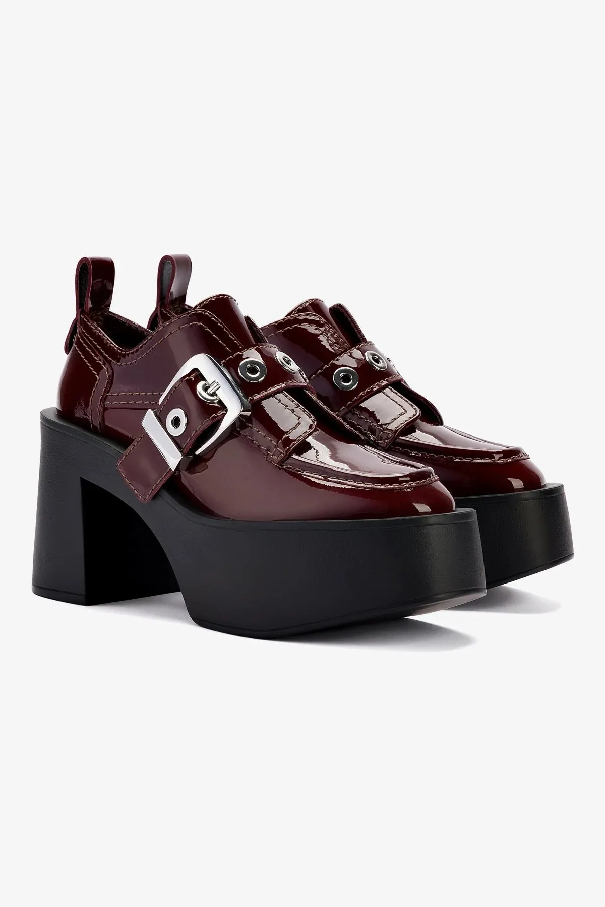 Stewart Platform Oxford In Carmin Patent Leather