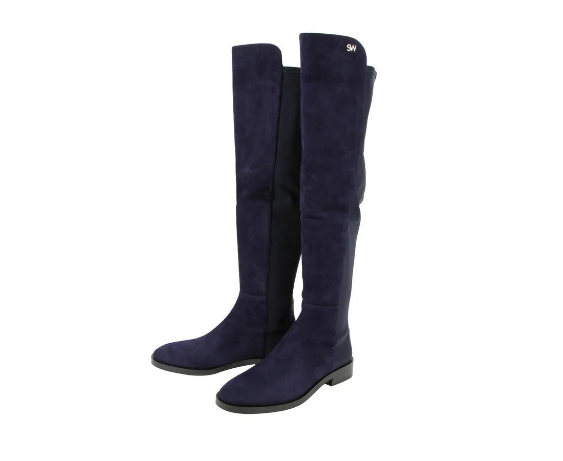 Stuart Weitzman Women's Suede With Logo Over The Knee Boots