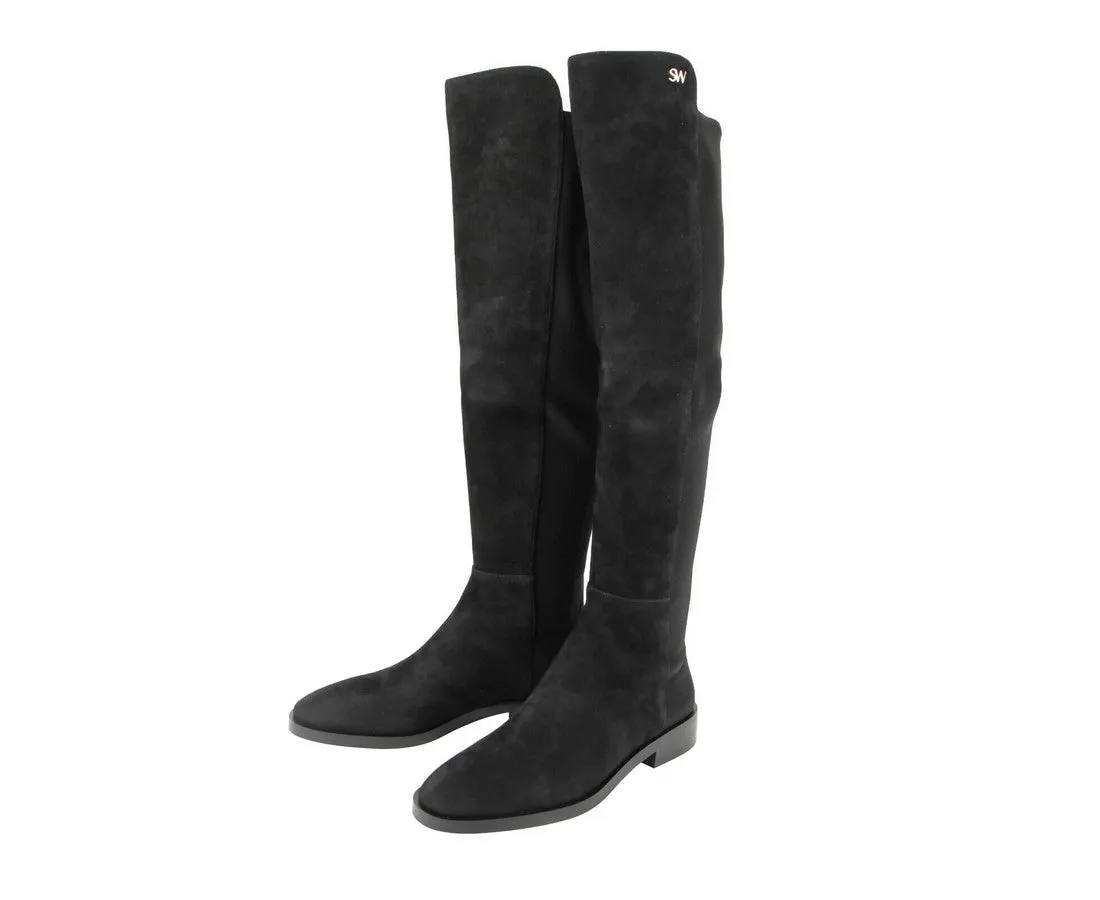 Stuart Weitzman Women's Suede With Logo Over The Knee Boots