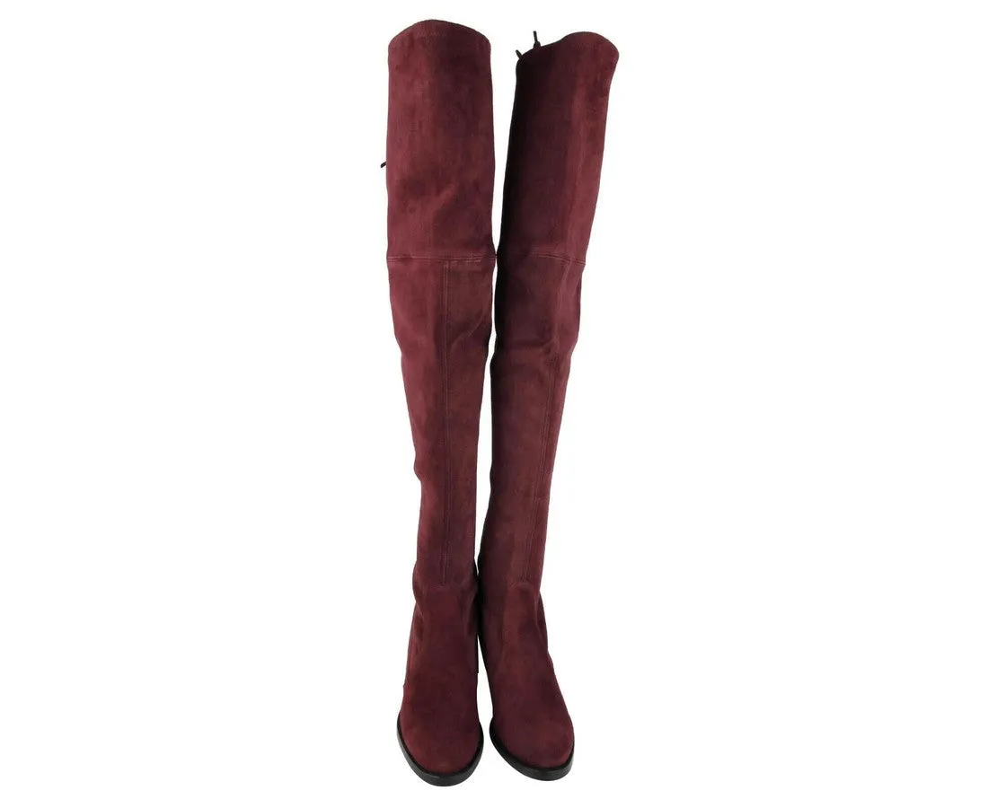 Stuart Weitzman Women's Tipland Cabernet  Suede Over the Knee Boot