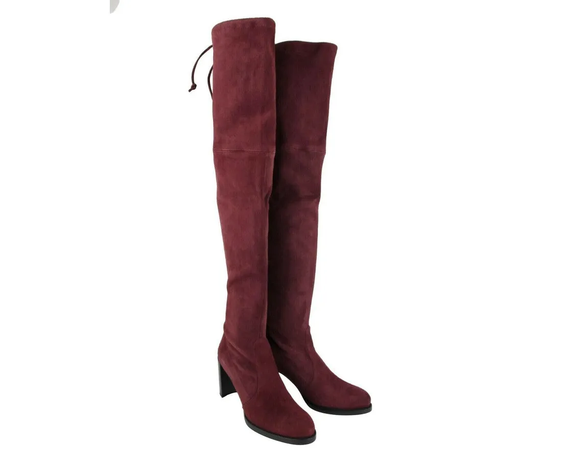 Stuart Weitzman Women's Tipland Cabernet  Suede Over the Knee Boot