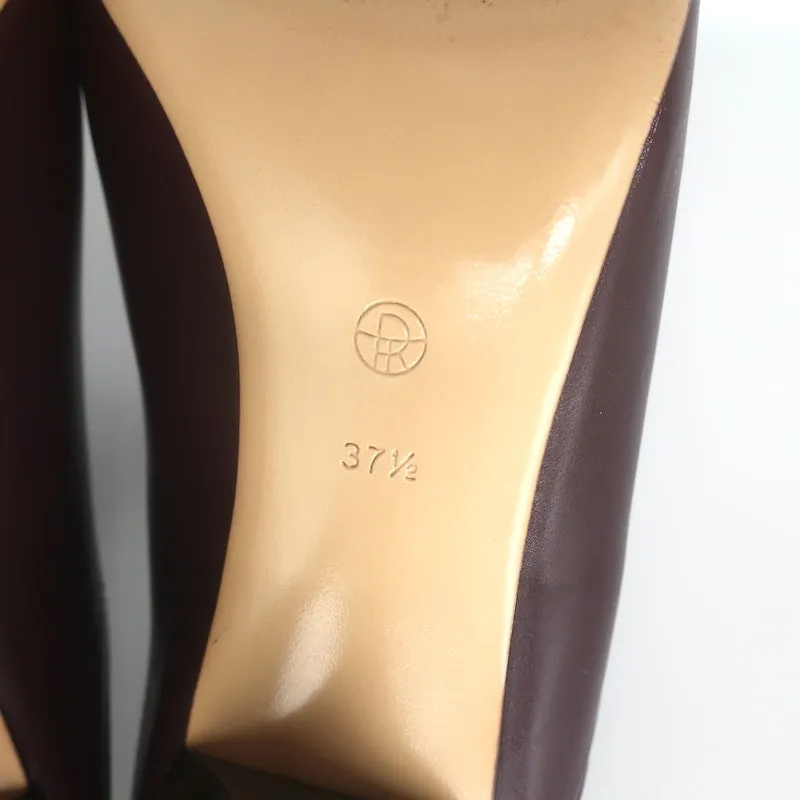 The Row Bourgeoisie Mules Burgundy Leather Size 37.5 Pointed Toe Heels