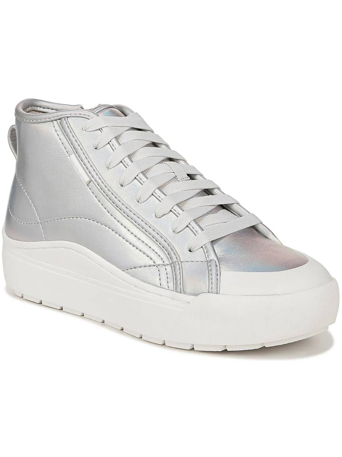 Time off Womens Faux Leather Lace Up High-Top Sneakers