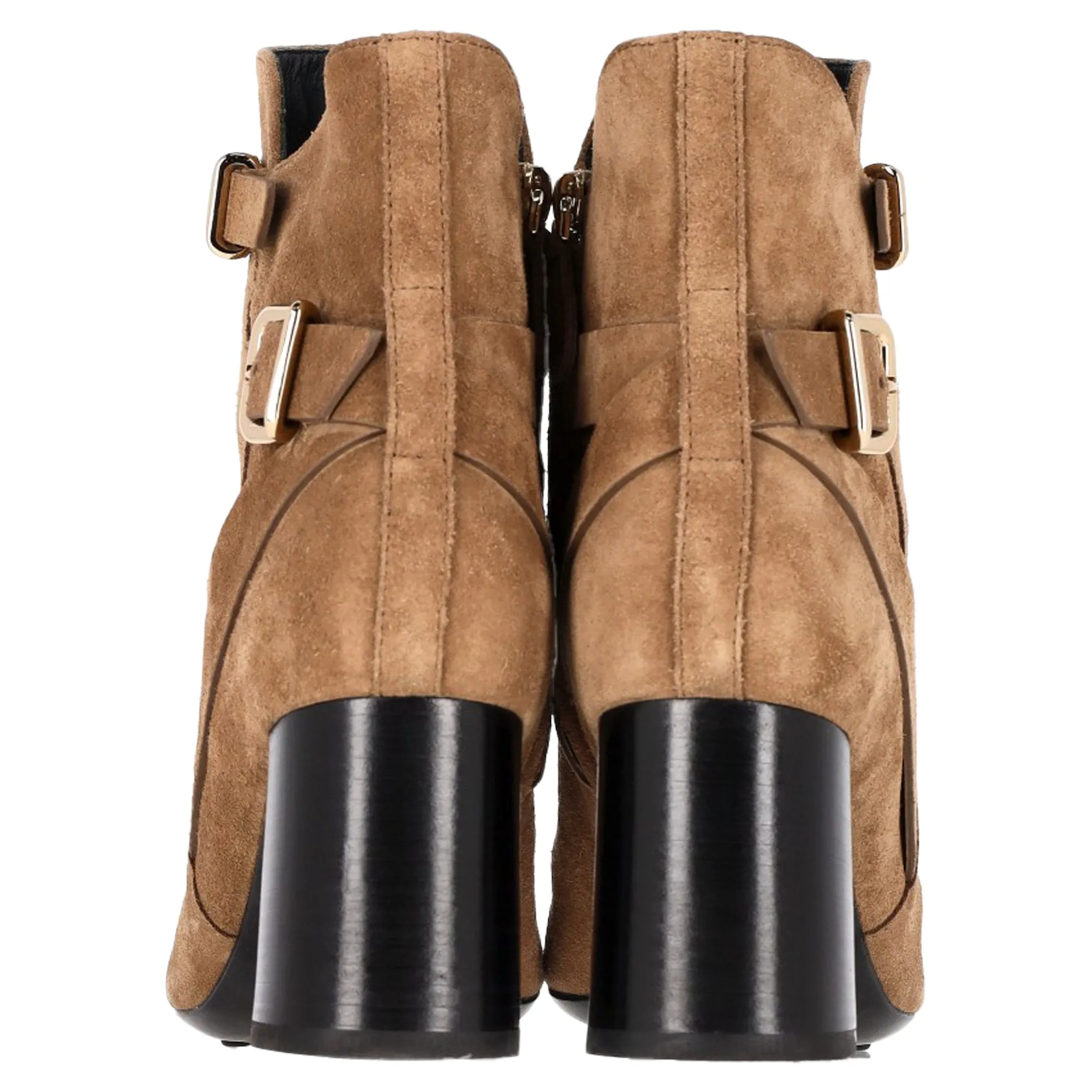 Tod's Buckled Ankle Boots in Brown Suede