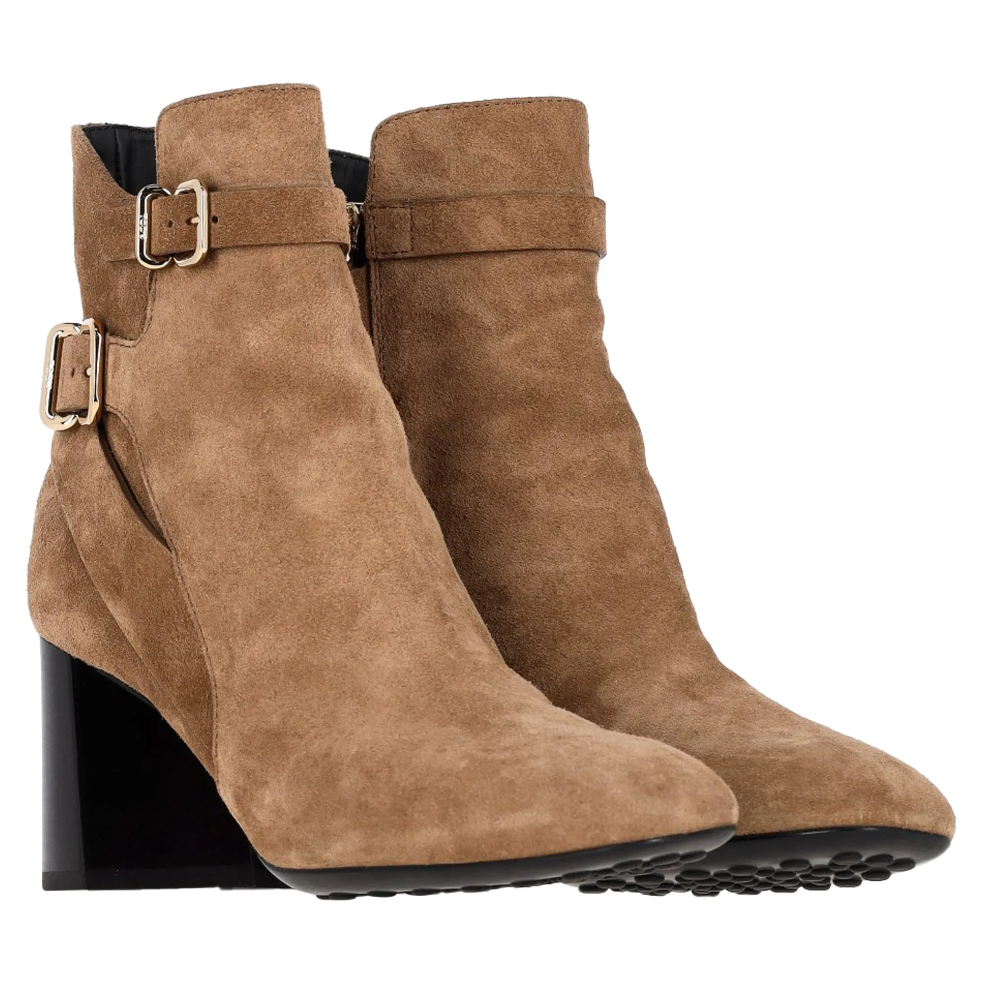 Tod's Buckled Ankle Boots in Brown Suede
