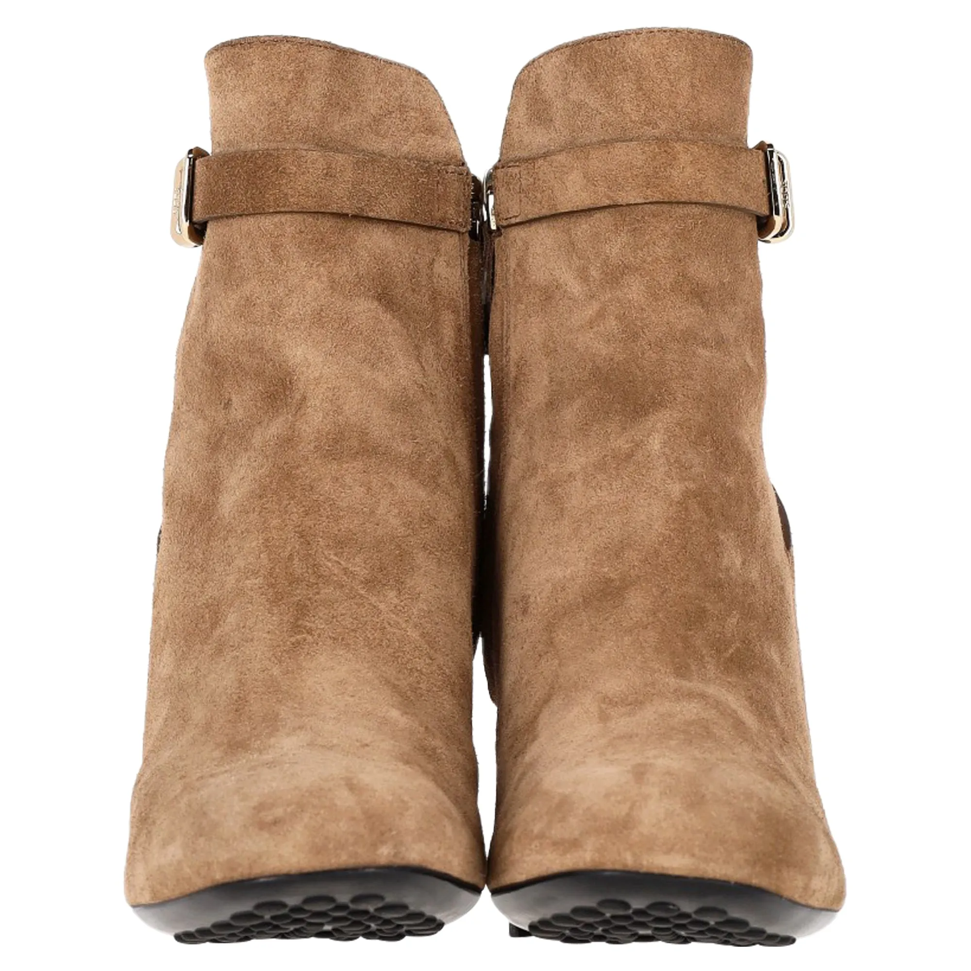 Tod's Buckled Ankle Boots in Brown Suede