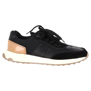Tod's Lace-Up Sneakers in Black Leather and Mesh