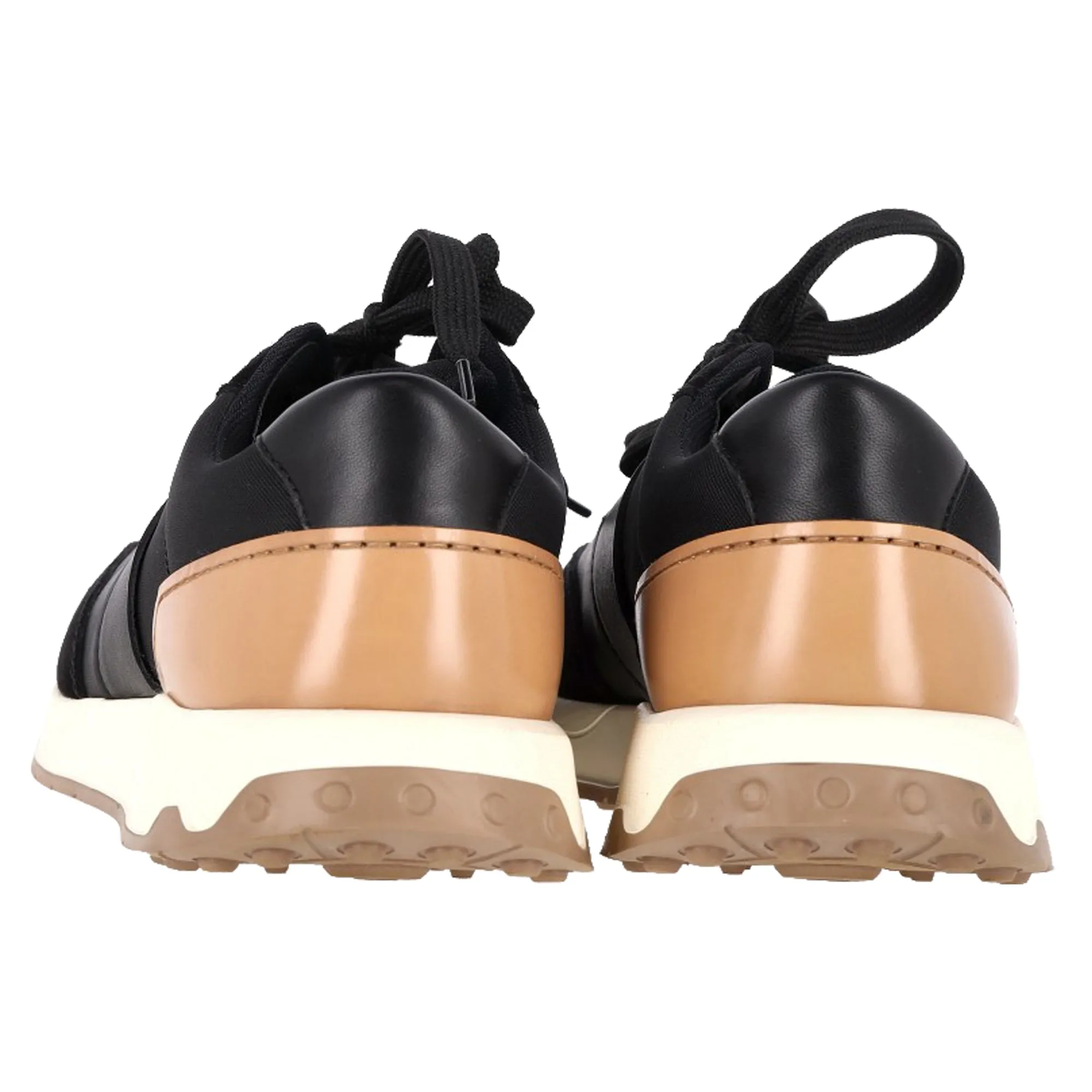Tod's Lace-Up Sneakers in Black Leather and Mesh