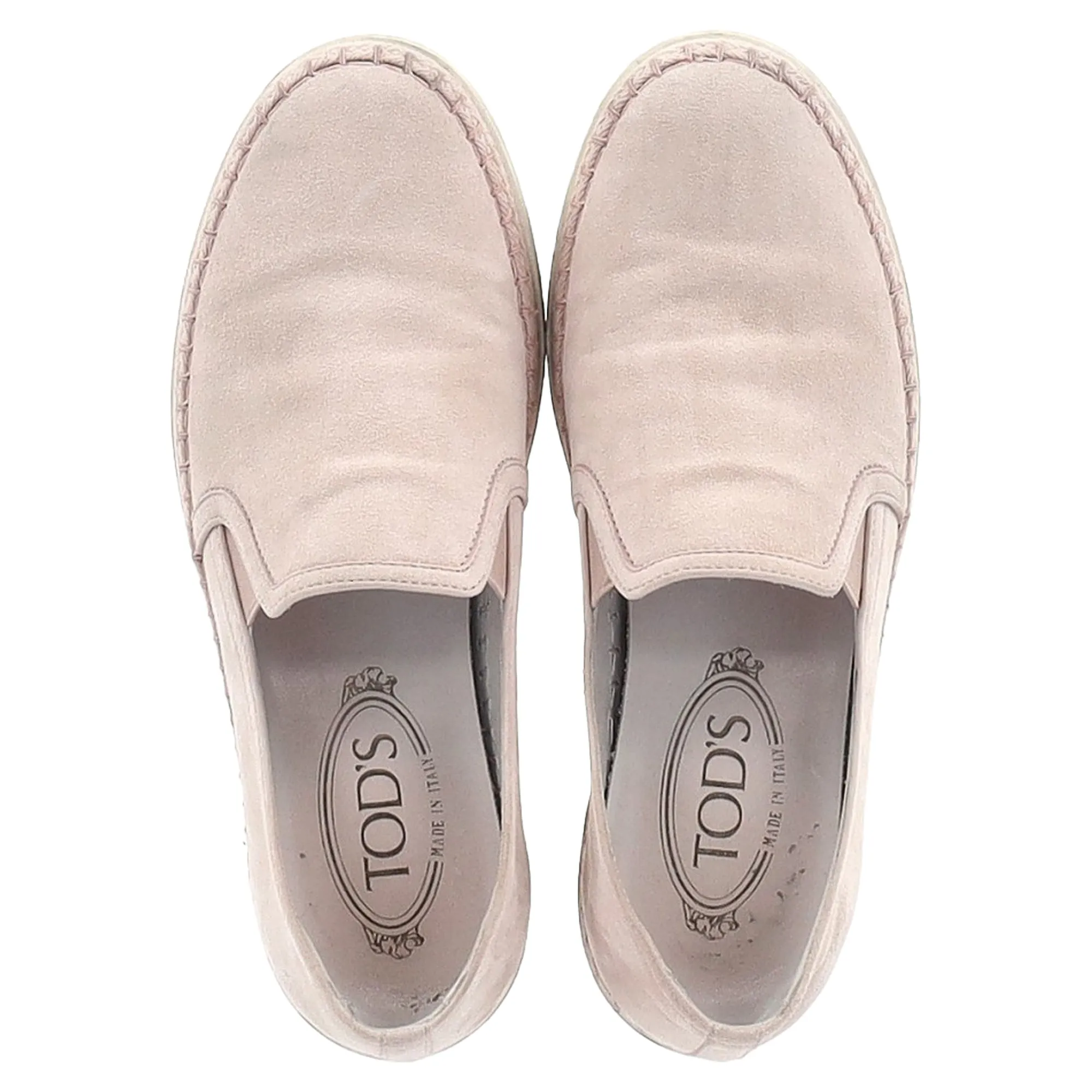 Tod's Slip-On Sneakers in Pastel Pink Suede
