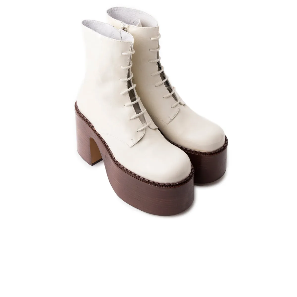 Tripp Off White Leather/Brown Sole