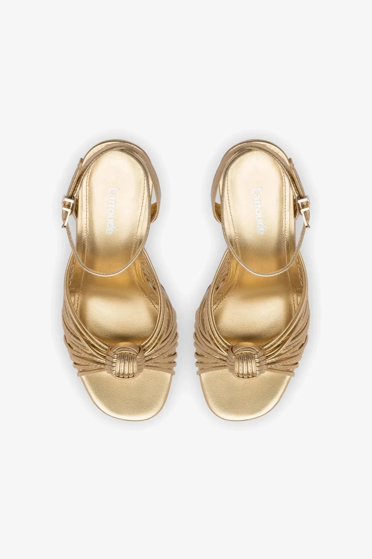 Valerie Platform Sandal In Gold Metallic Leather