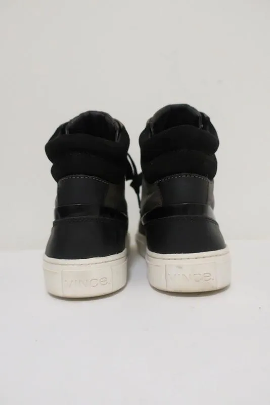 Vince High Top Sneakers Newman Brown Leather & Black Suede Size 7
