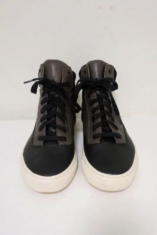Vince High Top Sneakers Newman Brown Leather & Black Suede Size 7