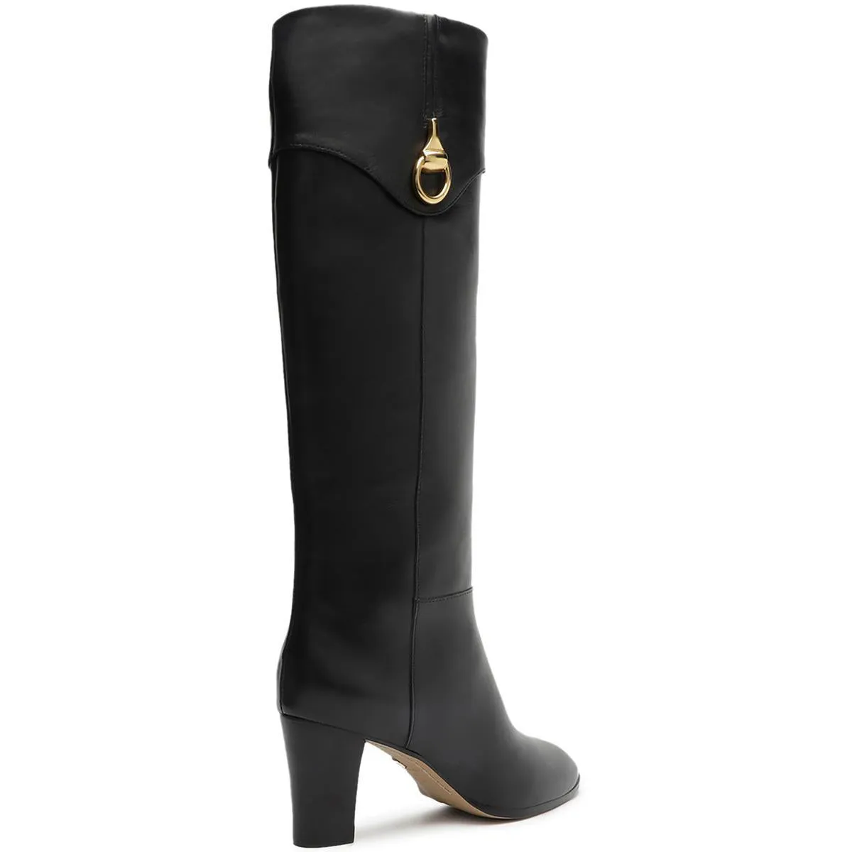 Vivian Womens Leather Block Heel Mid-Calf Boots