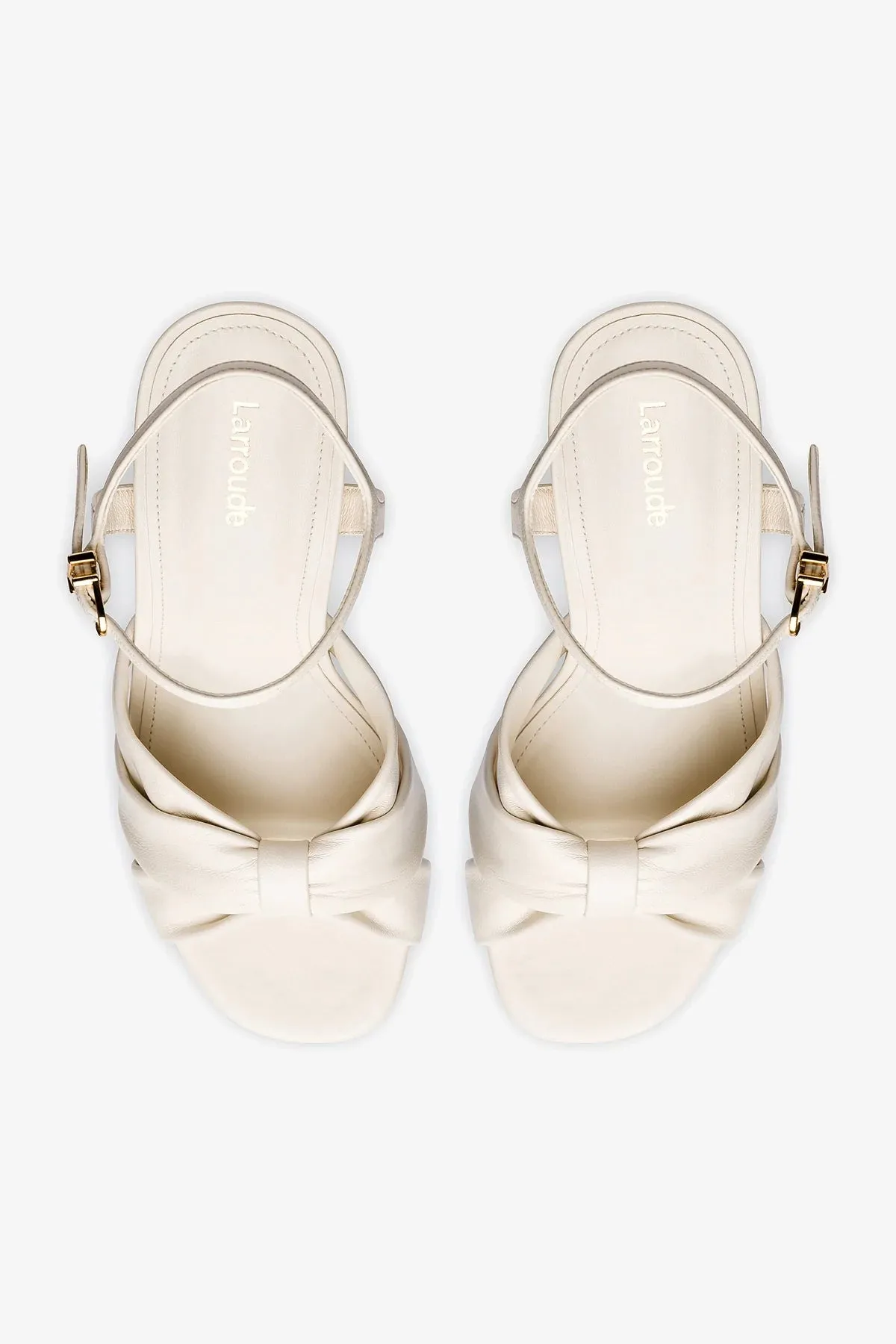Vivienne Platform Sandal In Ivory Leather