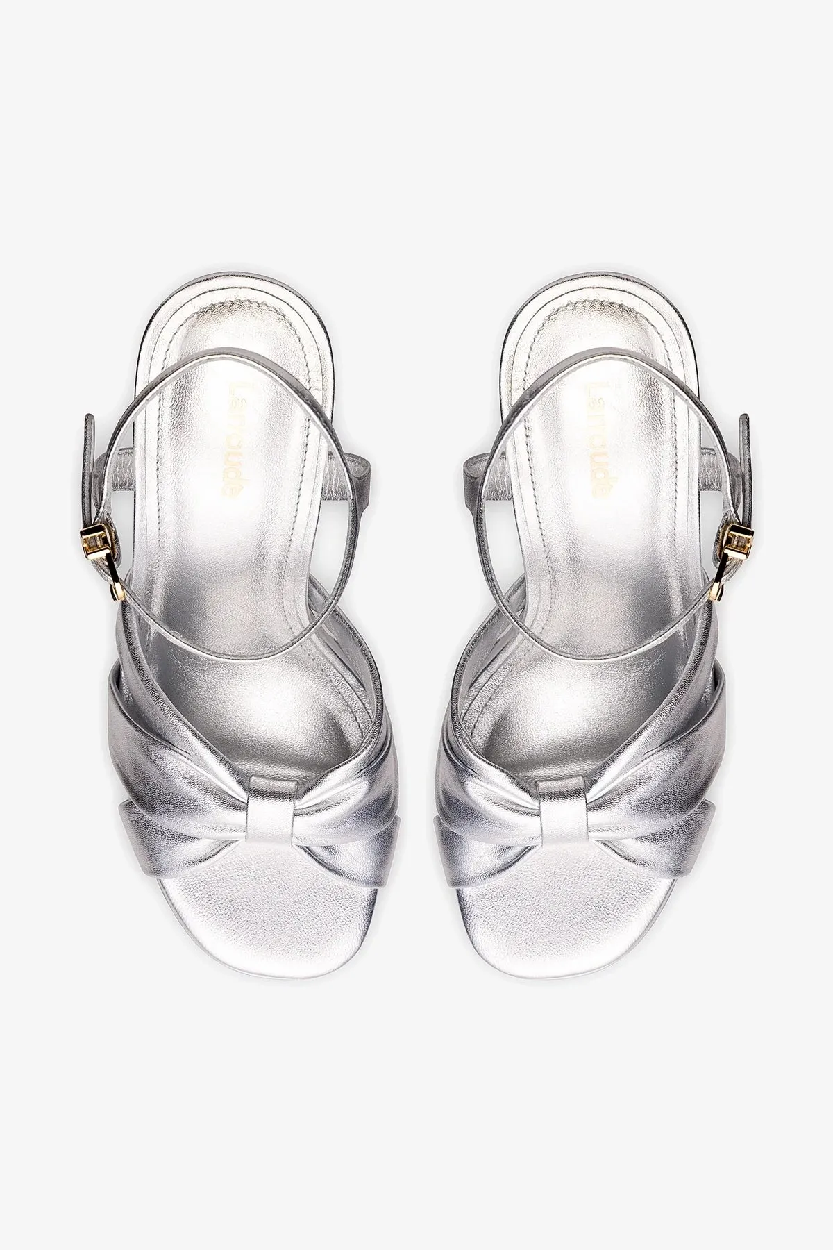 Vivienne Platform Sandal In Silver Metallic Leather