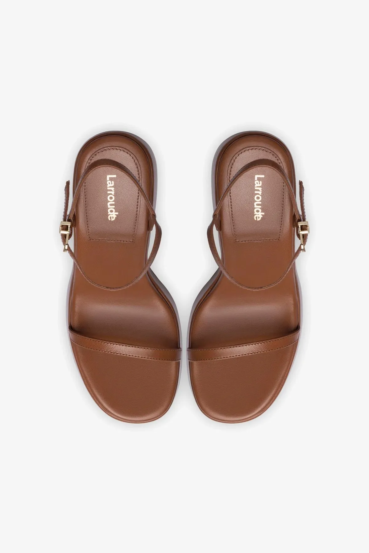 Wanda Platform Sandal In Caramel Leather