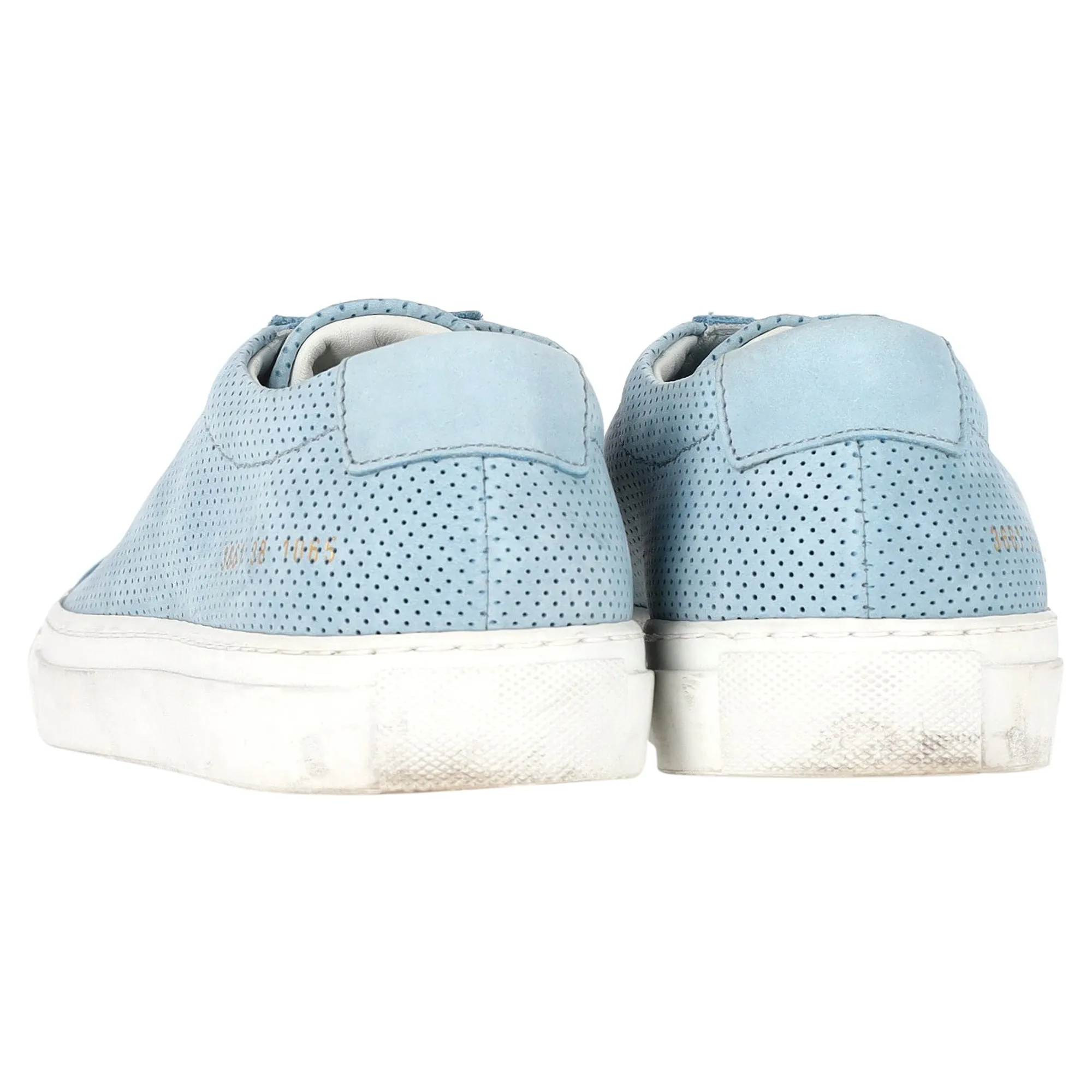 Woman by Common Projects Perforated Achilles Sneakers in Light Blue Suede