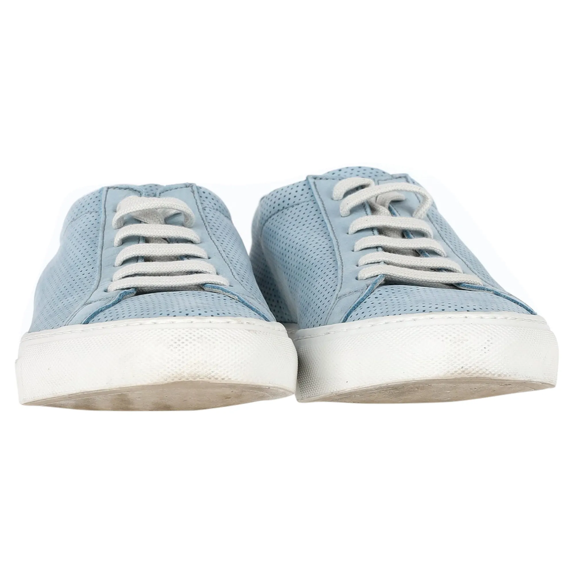 Woman by Common Projects Perforated Achilles Sneakers in Light Blue Suede