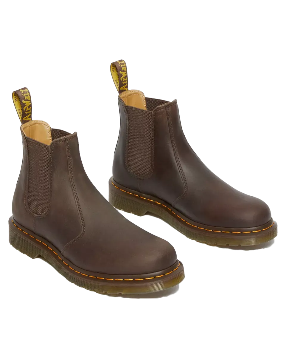 Womens 2976 Yellow Stitch Crazy Horse Chelsea Boot in Dark Brown