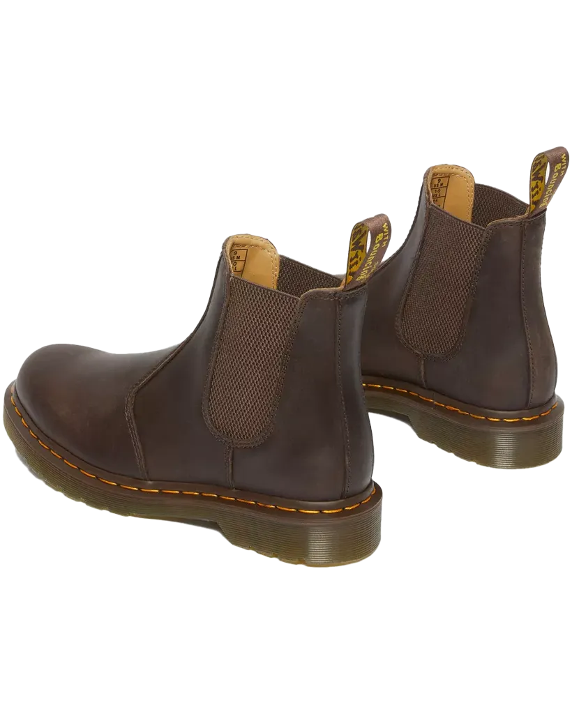 Womens 2976 Yellow Stitch Crazy Horse Chelsea Boot in Dark Brown