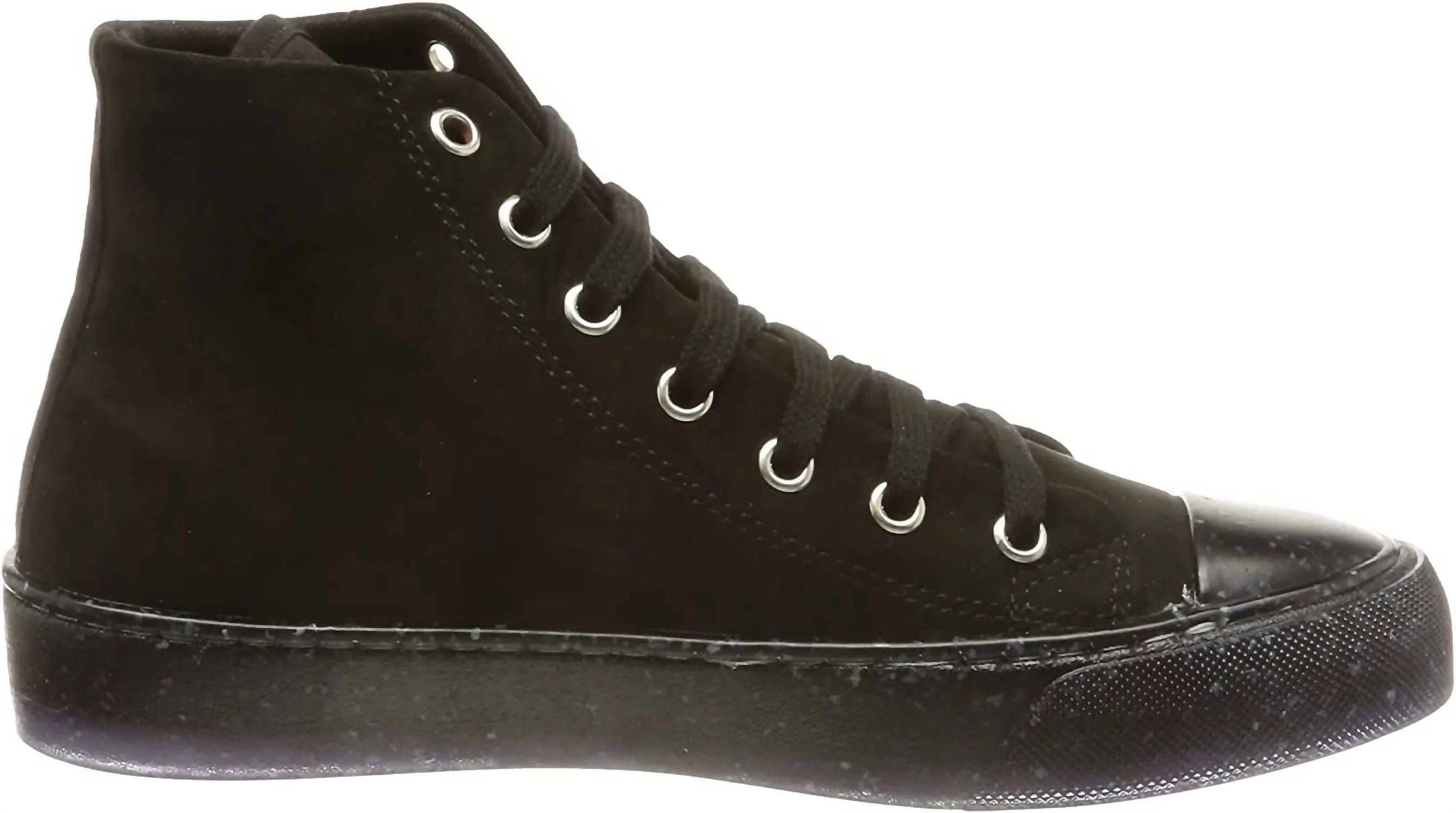Women's Canvas Heart Lace Up Hi Top Sneakers In Black