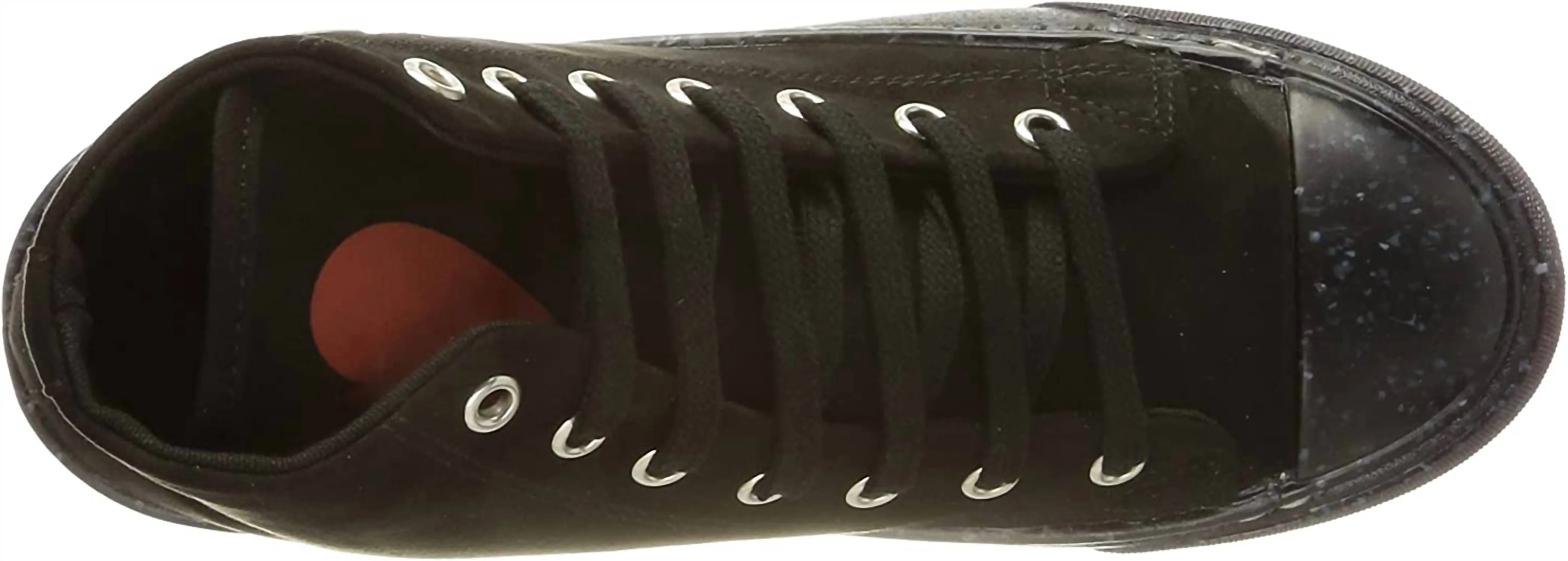 Women's Canvas Heart Lace Up Hi Top Sneakers In Black