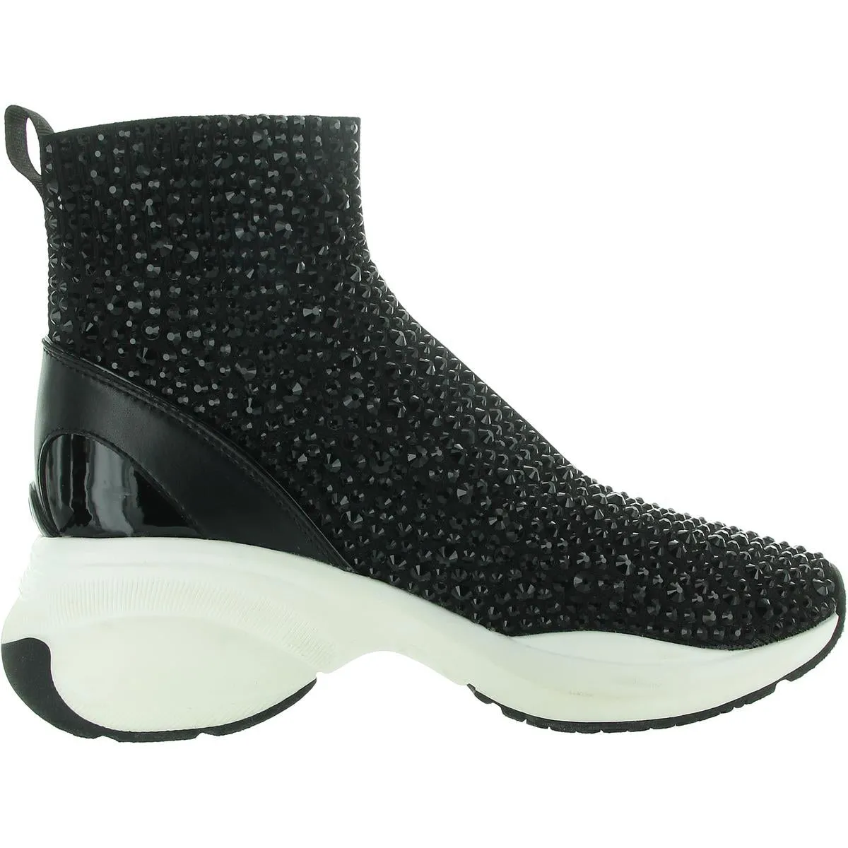 Womens Embellished Faux Leather High-Top Sneakers