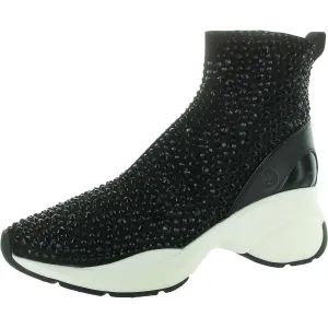 Womens Embellished Faux Leather High-Top Sneakers