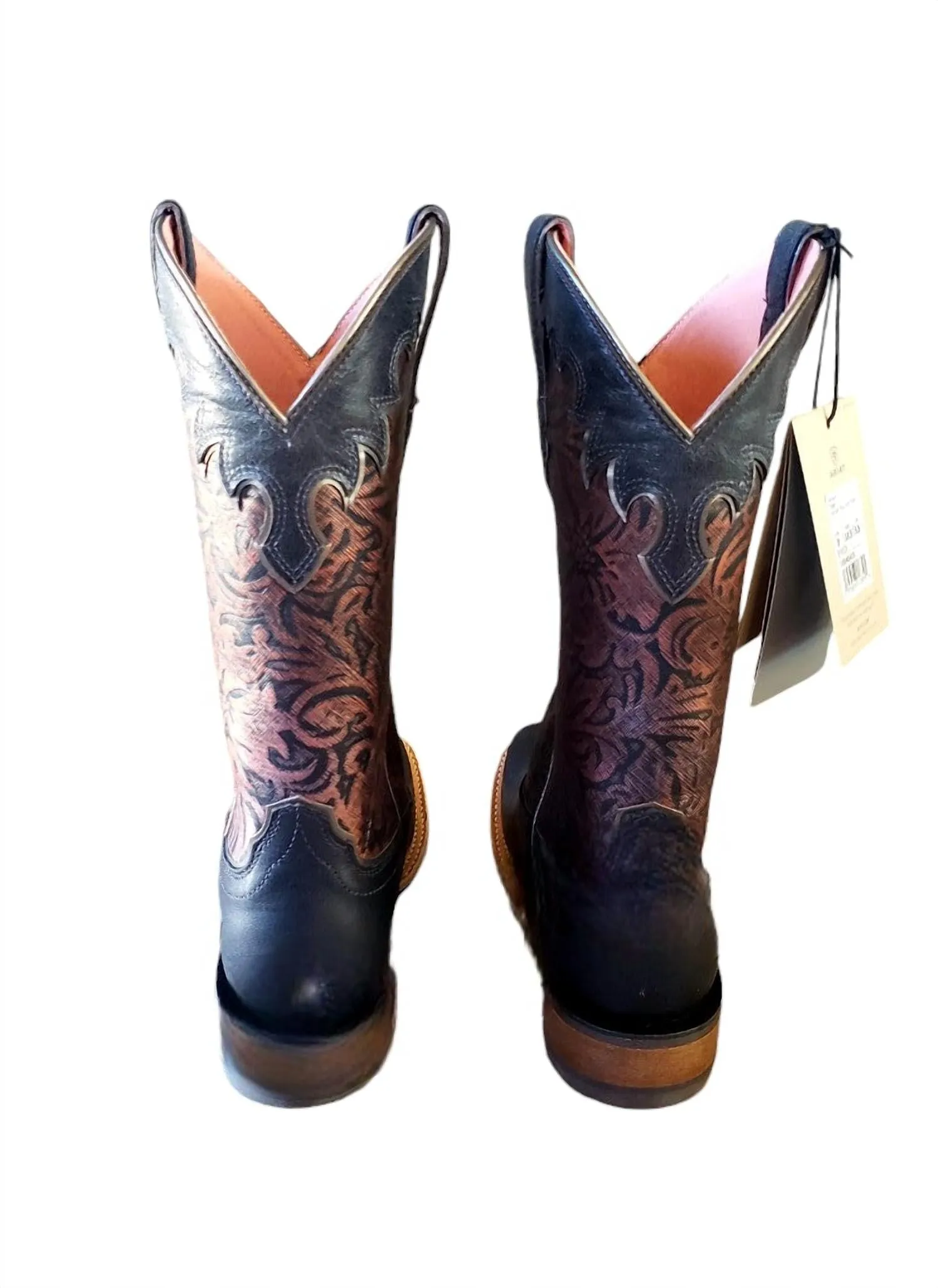 Women's Fiona Floral Embossed Boot In Midnight Black