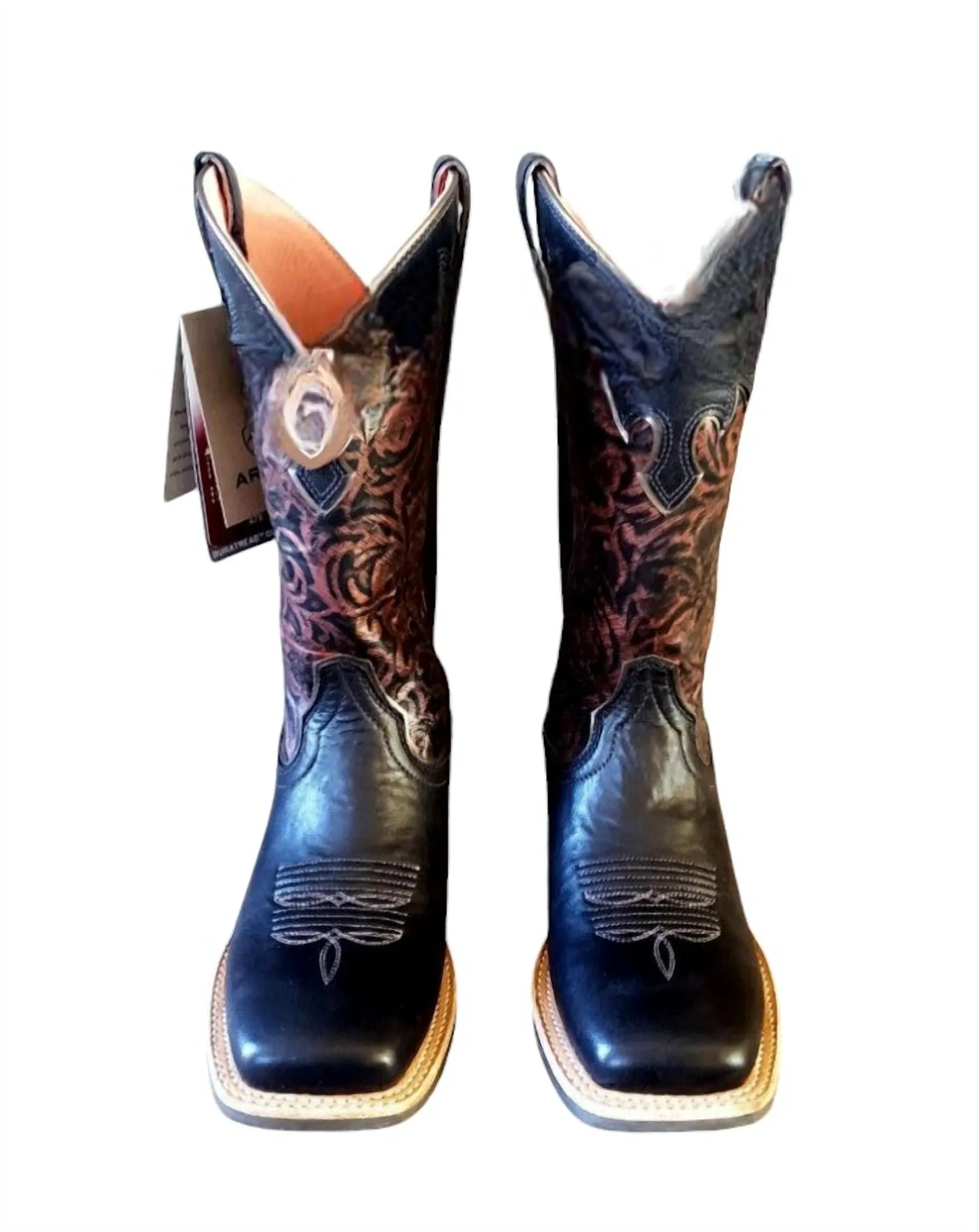 Women's Fiona Floral Embossed Boot In Midnight Black