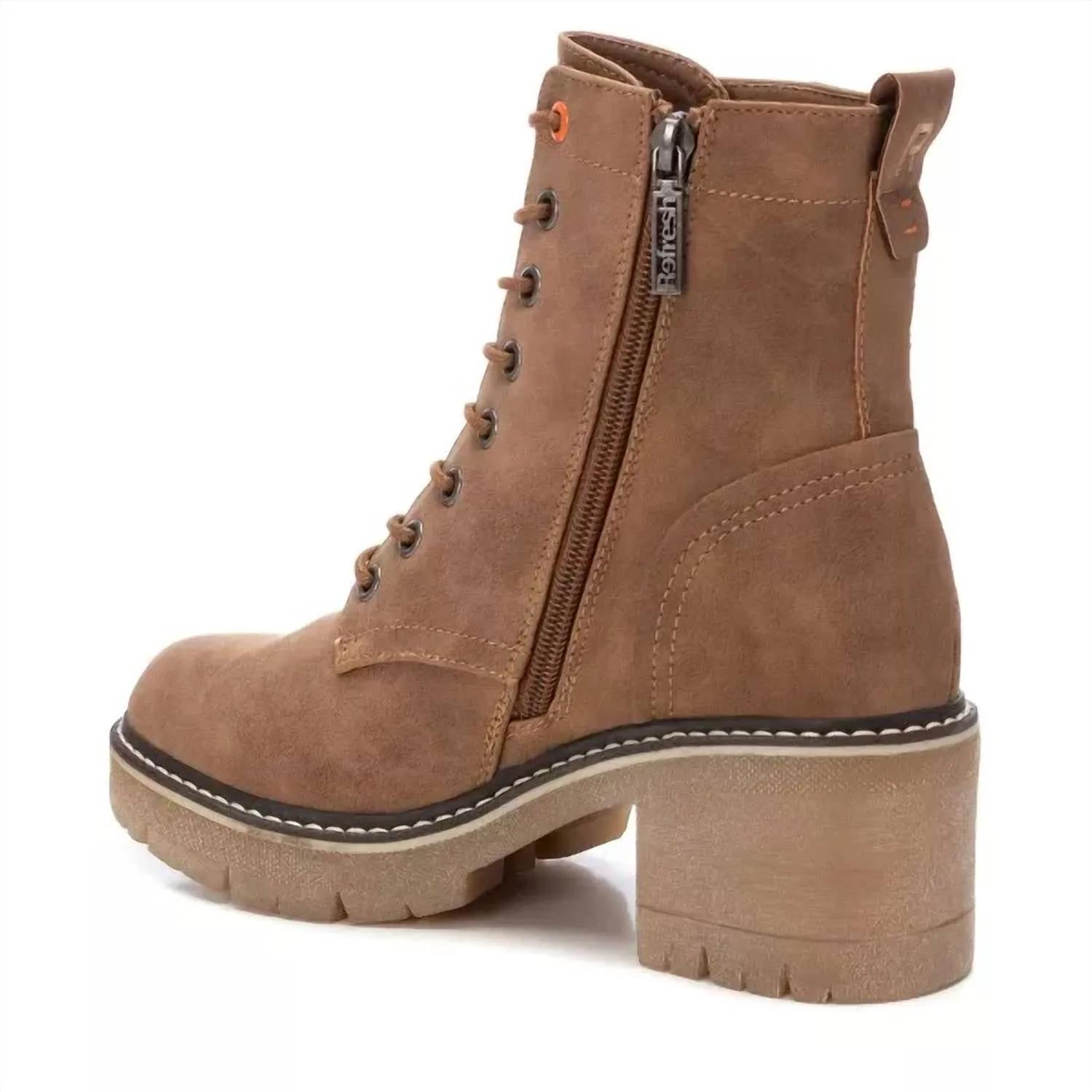 Women's Lace-Up Booties In Camel