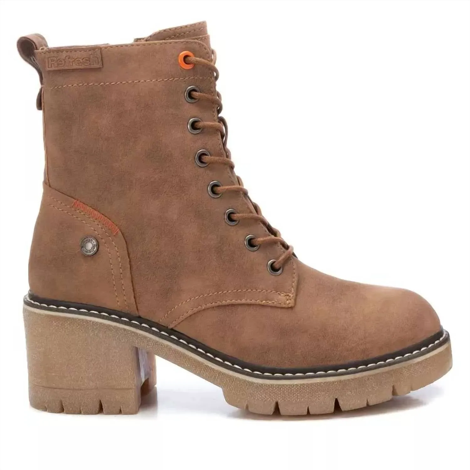 Women's Lace-Up Booties In Camel